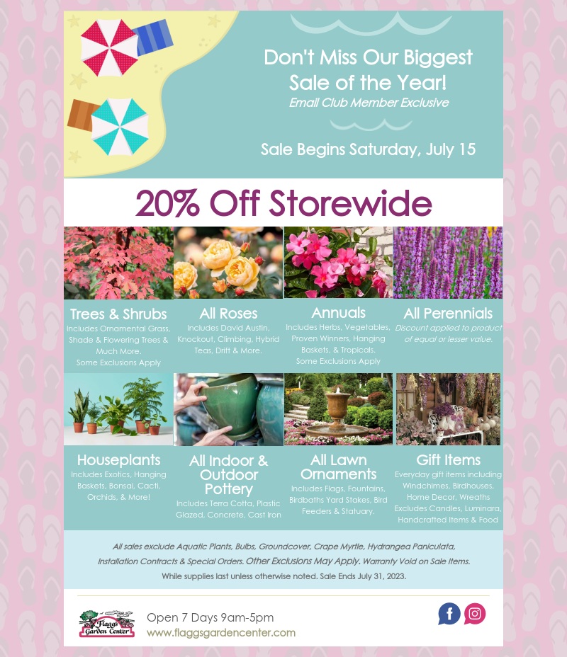 Sales & Events at Flagg's Garden Center in Moorestown, NJ