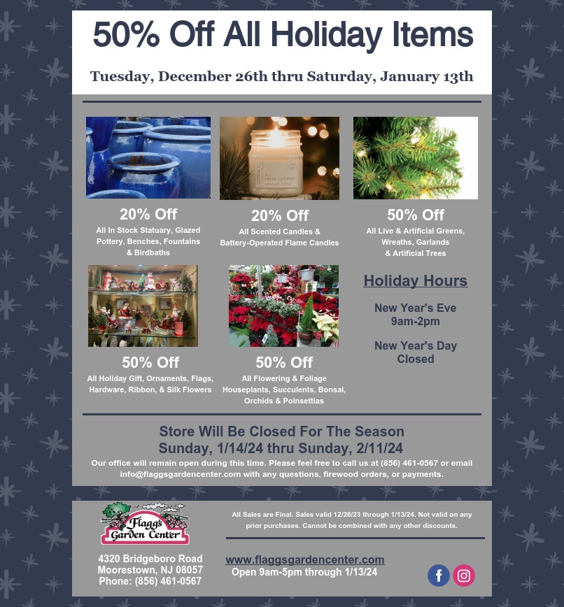 Sales & Events at Flagg's Garden Center in Moorestown, NJ